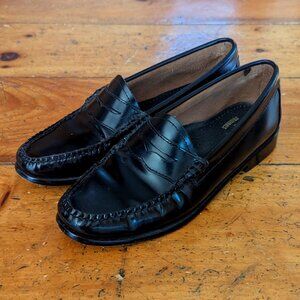 Bass Weejuns Whitney Loafers Black Leather Size 6 / 36